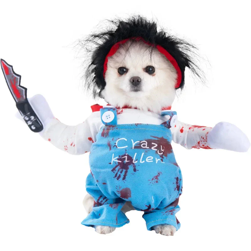 Halloween Dagger Pet Costume - Funny Knife-Holding Dog & Cat Standing Dress for Festival Dress-Up - Image 16