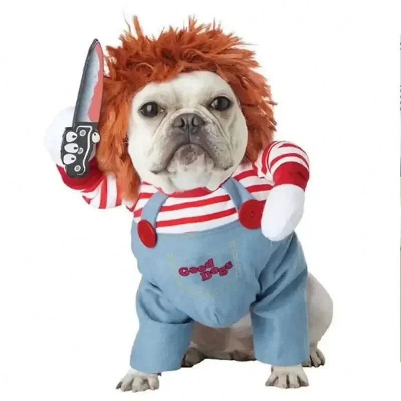 Halloween Dagger Pet Costume - Funny Knife-Holding Dog & Cat Standing Dress for Festival Dress-Up - Image 2