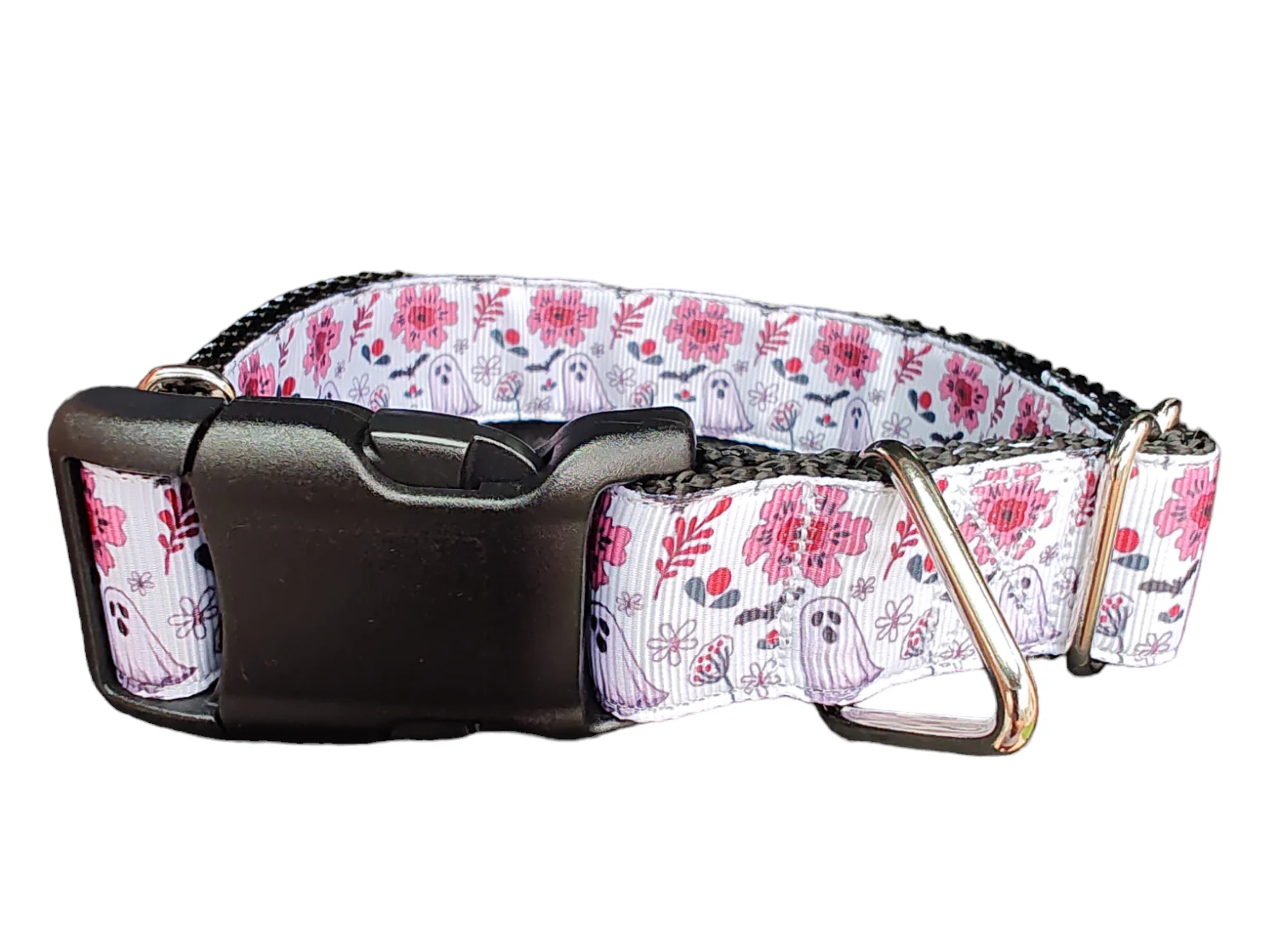 Halloween Floral Ghost Nylon Dog Collar - Image 2