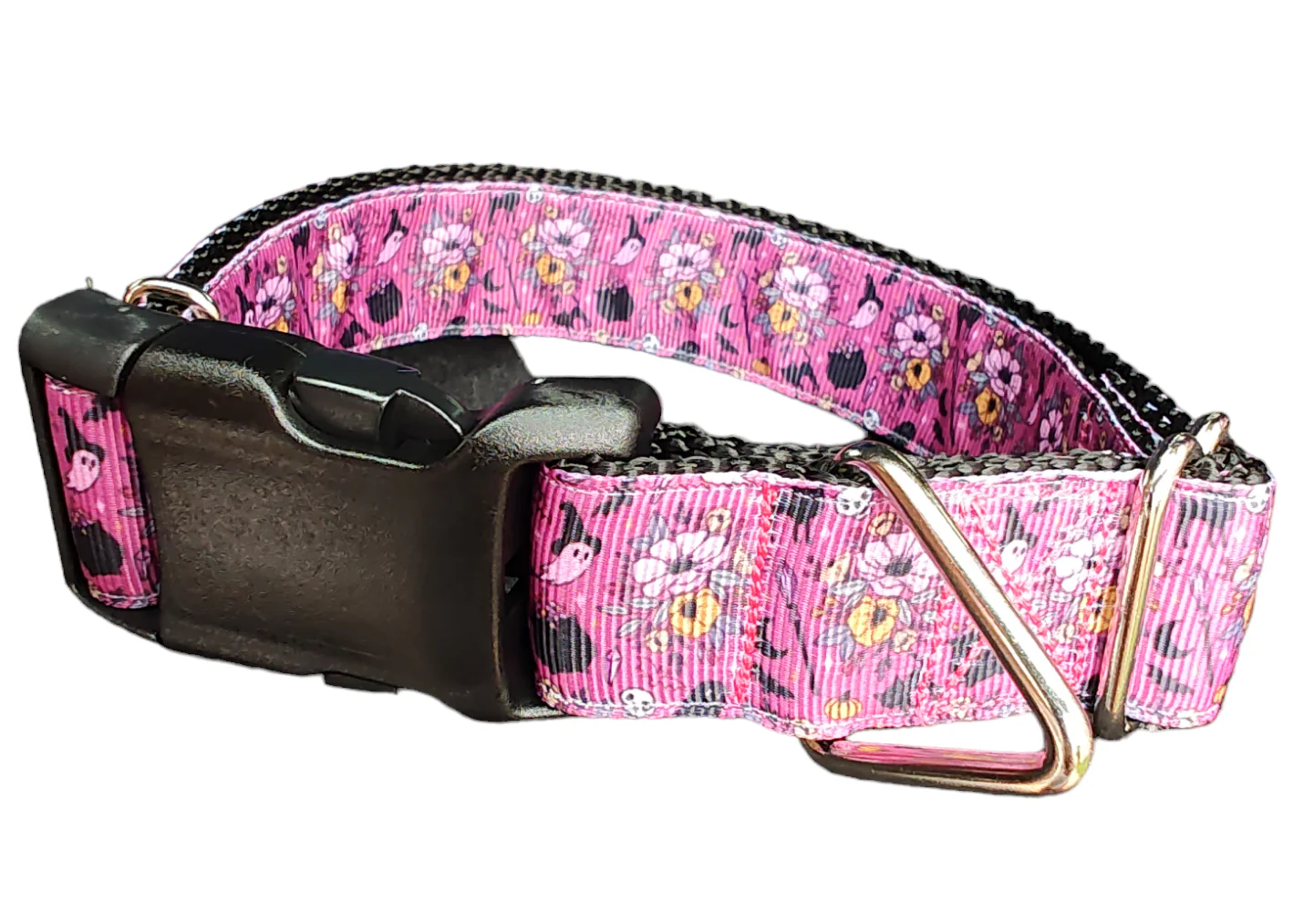 Halloween Floral Witch Nylon Dog Collar - Image 2
