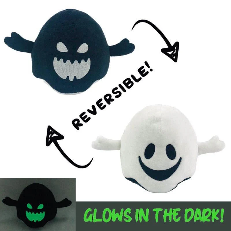 Halloween Luminous Plush Toys Creative Cute Reversible Ghost Pumpkin Plush Toy Kids Children Gift Two-sided Flip Children's Toys - Image 6