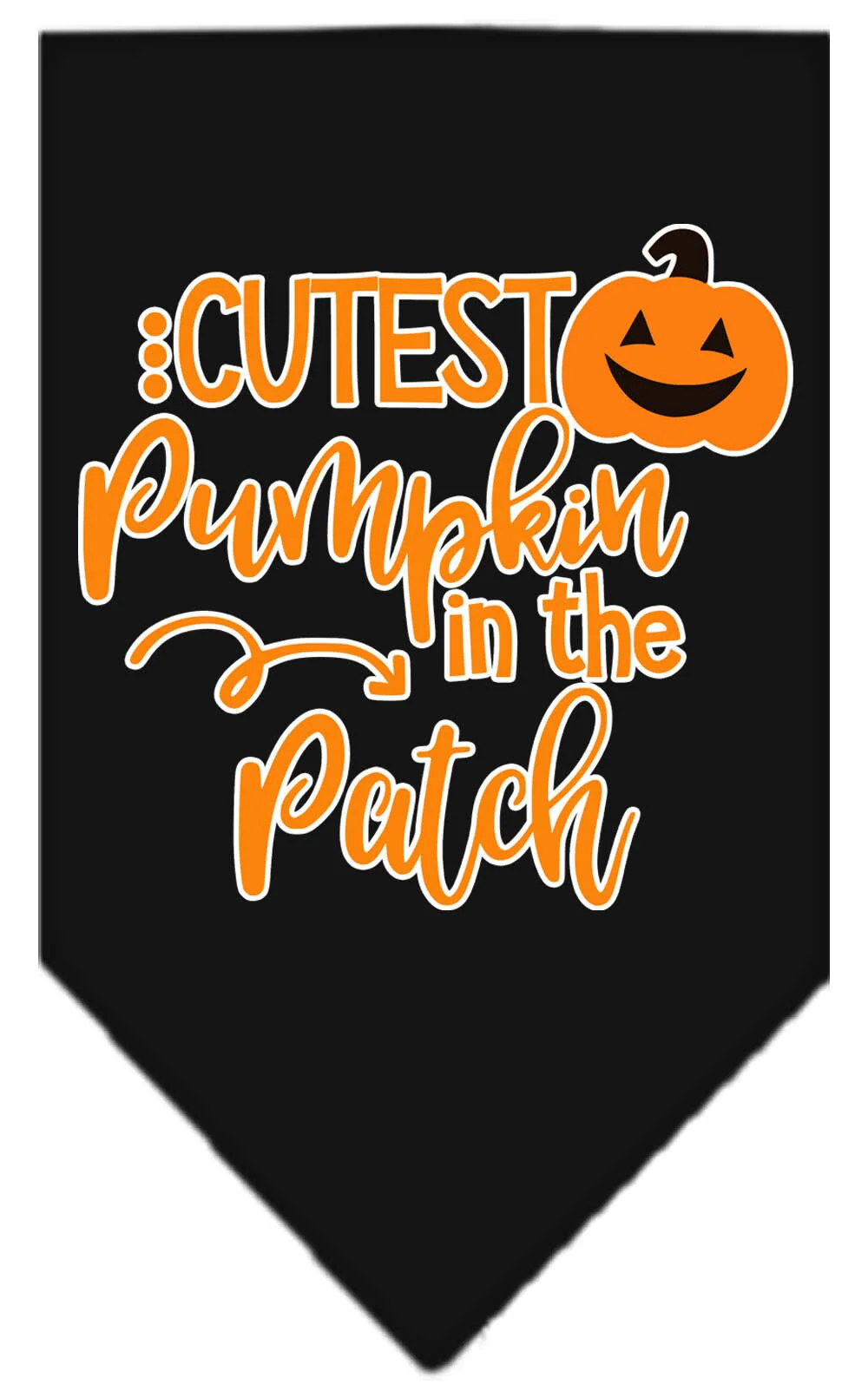 Halloween Pet and Dog Bandana Screen Printed, "Cutest Pumpkin In The Patch" - Image 2