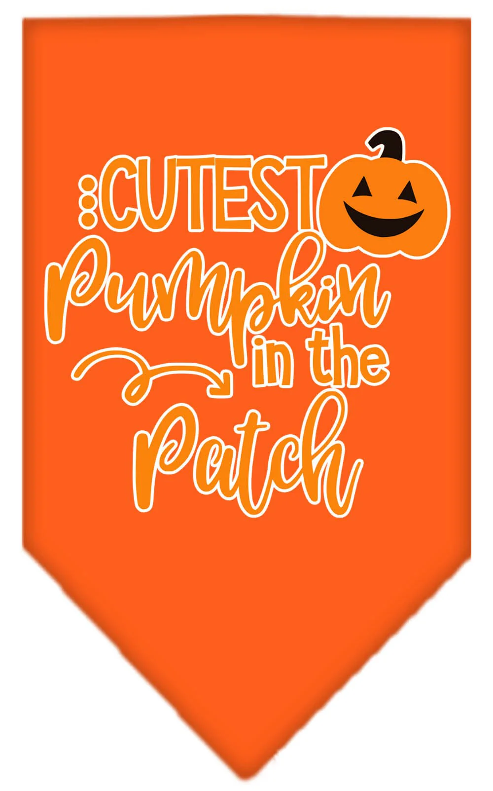Halloween Pet and Dog Bandana Screen Printed, "Cutest Pumpkin In The Patch" - Image 5