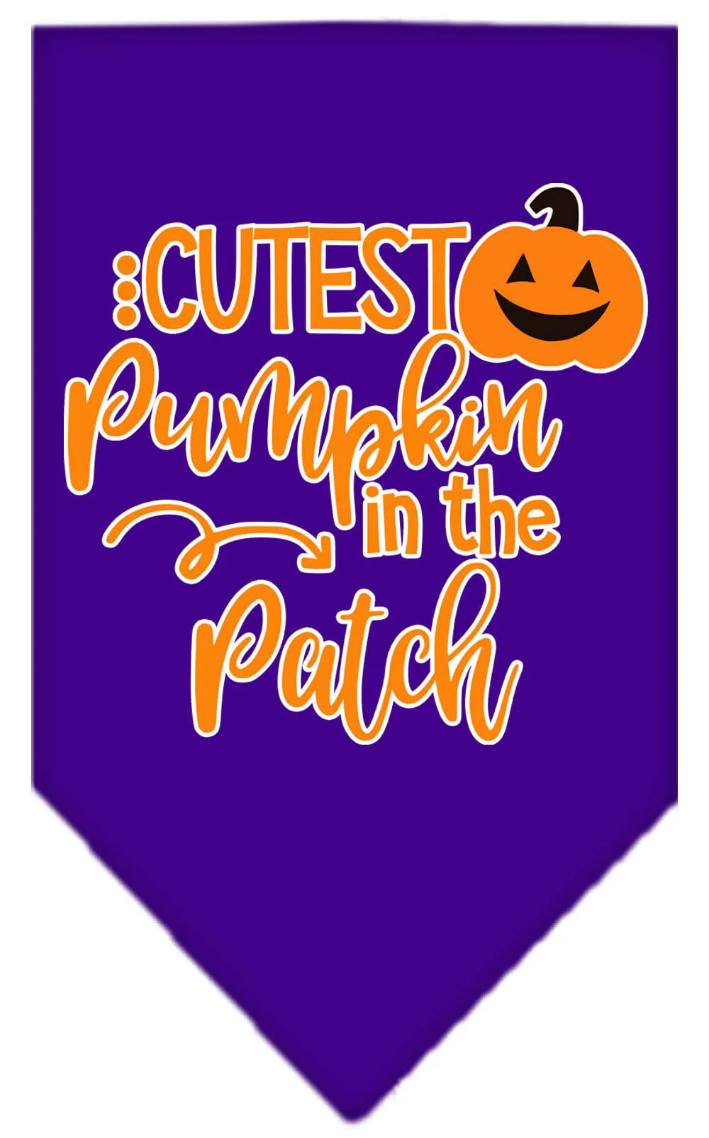 Halloween Pet and Dog Bandana Screen Printed, "Cutest Pumpkin In The Patch" - Image 6
