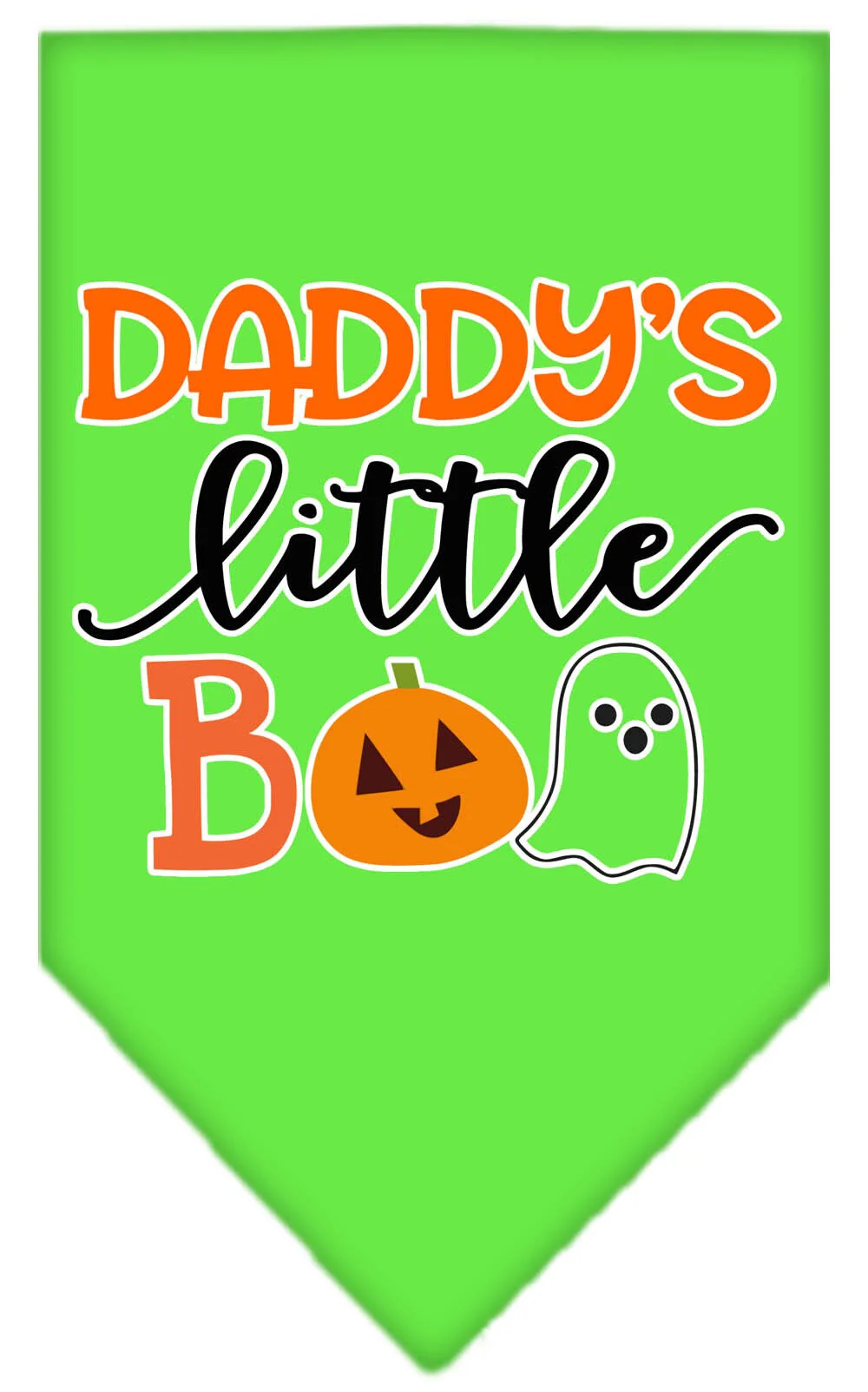 Halloween Pet and Dog Bandana Screen Printed, "Daddy's Little Boo" - Image 5