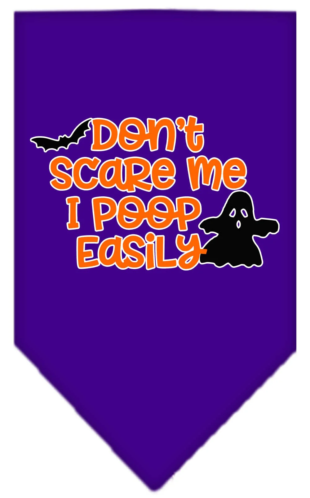 Halloween Pet and Dog Bandana Screen Printed, "Don't Scare Me, I Poop Easily" - Image 10