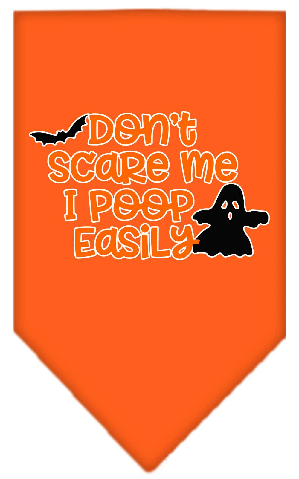 Halloween Pet and Dog Bandana Screen Printed, "Don't Scare Me, I Poop Easily" - Image 5