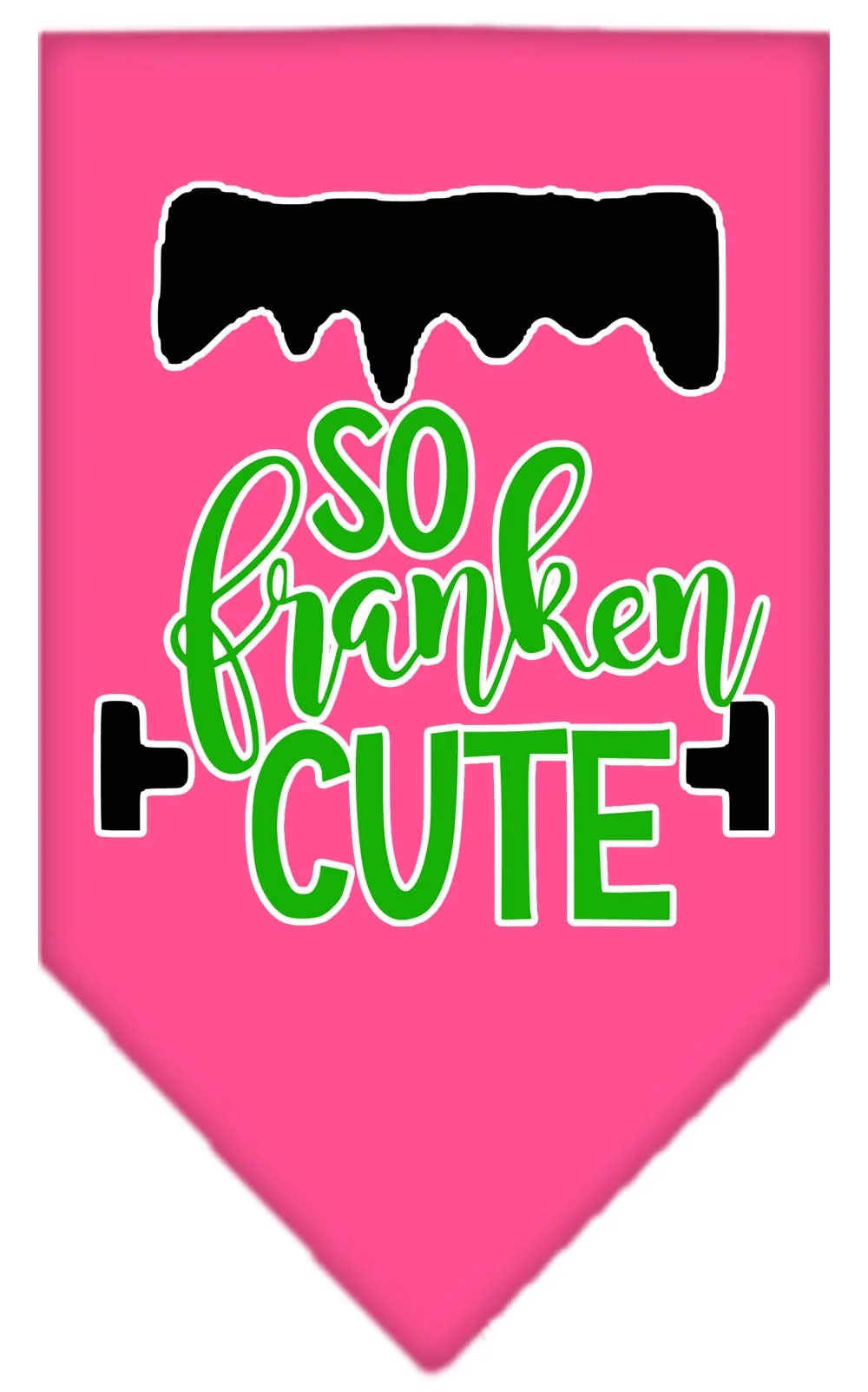 Halloween Pet and Dog Bandana Screen Printed, "So Franken Cute" - Image 2