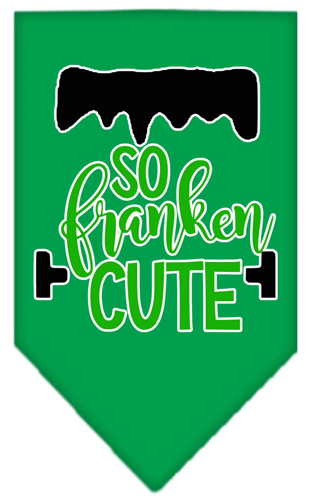 Halloween Pet and Dog Bandana Screen Printed, "So Franken Cute" - Image 3
