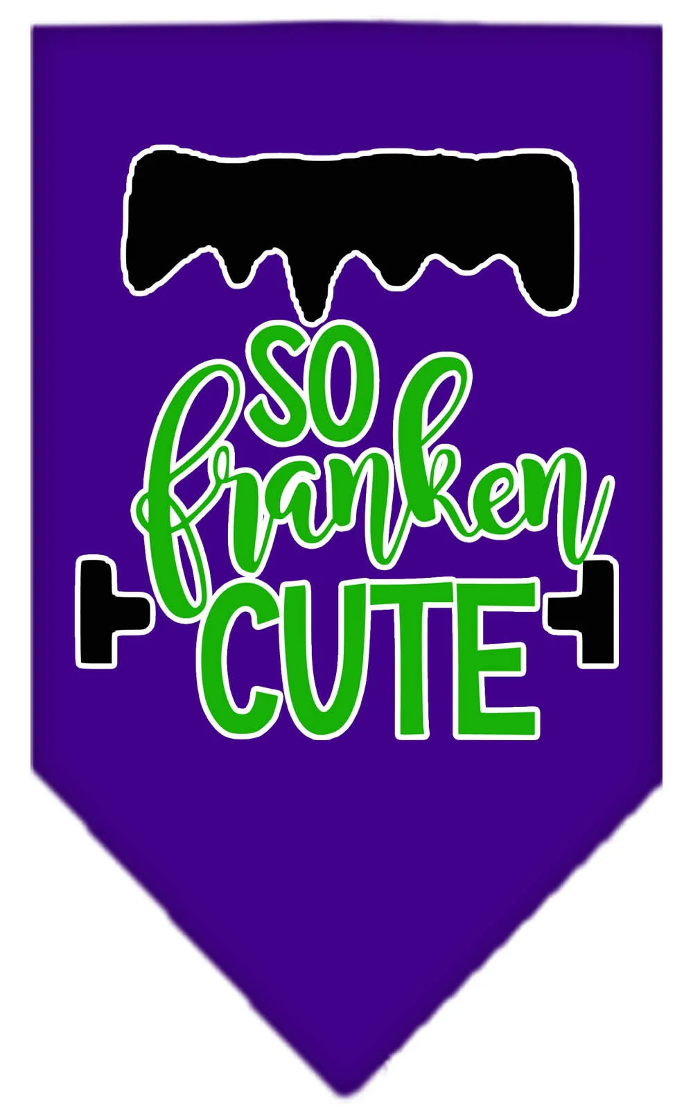 Halloween Pet and Dog Bandana Screen Printed, "So Franken Cute" - Image 6