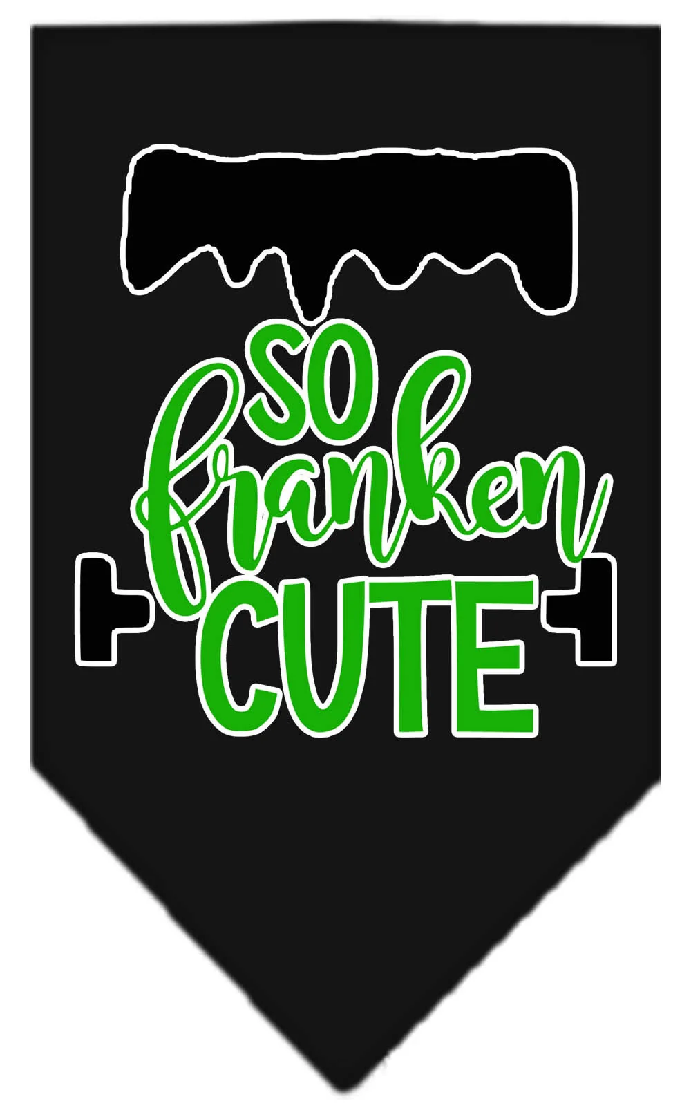 Halloween Pet and Dog Bandana Screen Printed, "So Franken Cute" - Image 9