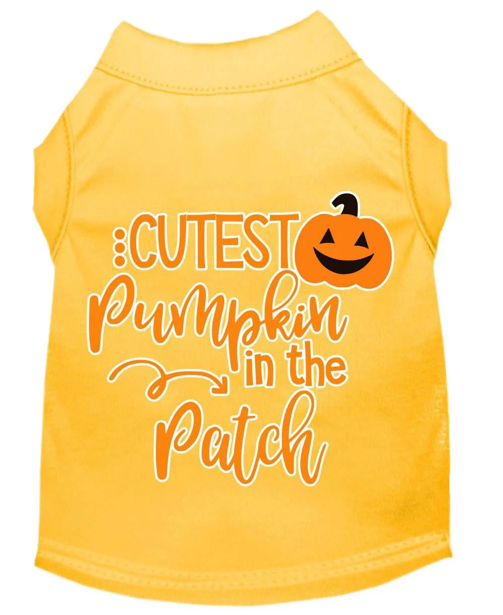Halloween Pet Dog & Cat Shirt Screen Printed, "Cutest Pumpkin In The Patch" - Image 3