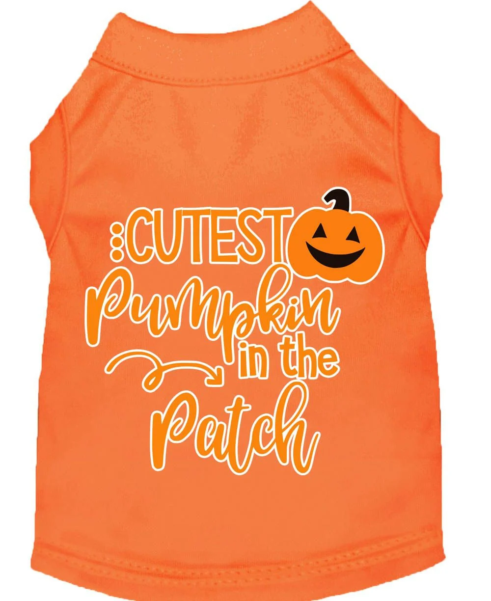 Halloween Pet Dog & Cat Shirt Screen Printed, "Cutest Pumpkin In The Patch" - Image 4