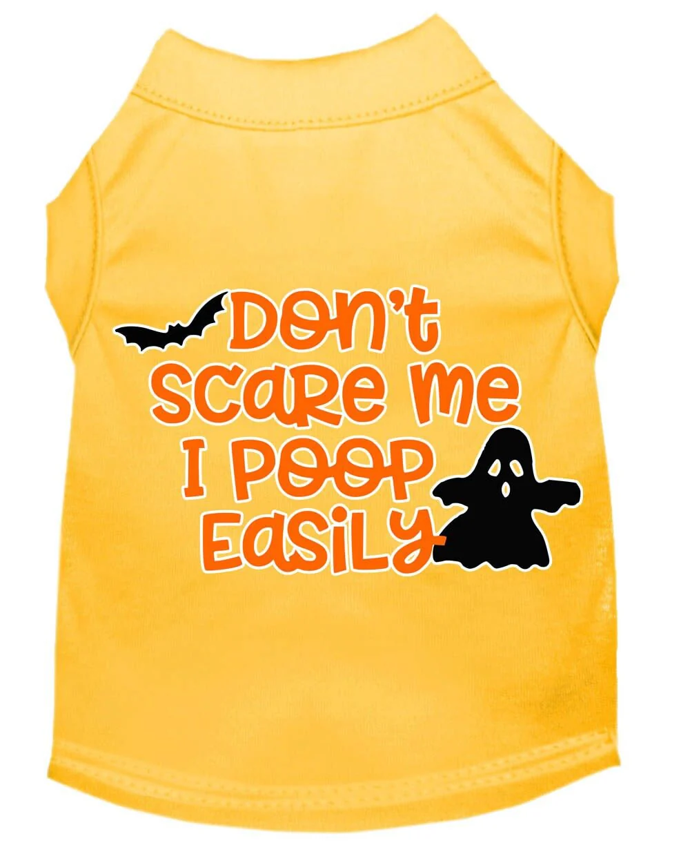 Halloween Pet Dog & Cat Shirt Screen Printed, "Don't Scare Me, I Poop Easily" - Image 3