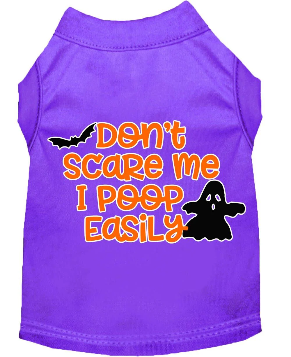 Halloween Pet Dog & Cat Shirt Screen Printed, "Don't Scare Me, I Poop Easily" - Image 4