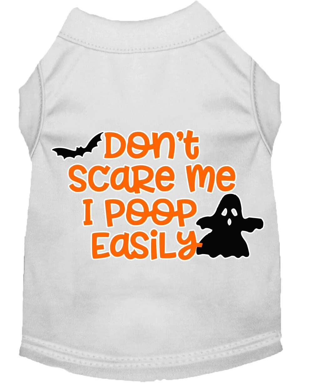 Halloween Pet Dog & Cat Shirt Screen Printed, "Don't Scare Me, I Poop Easily" - Image 5