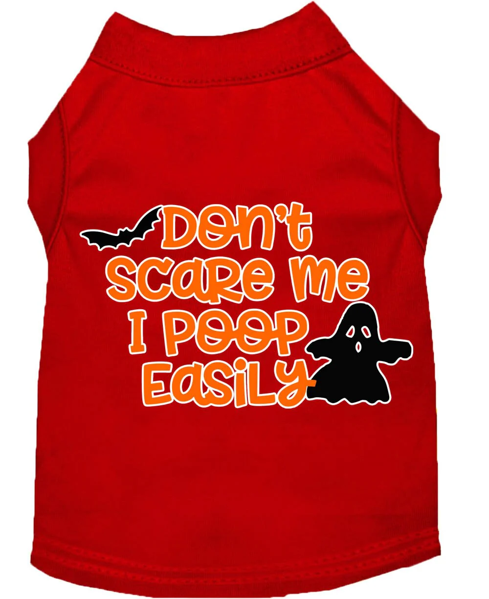 Halloween Pet Dog & Cat Shirt Screen Printed, "Don't Scare Me, I Poop Easily" - Image 8