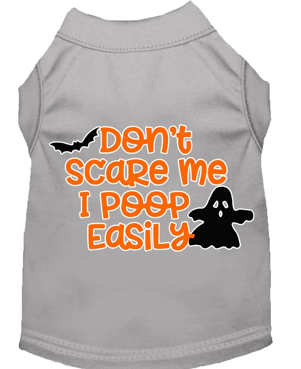 Halloween Pet Dog & Cat Shirt Screen Printed, "Don't Scare Me, I Poop Easily" - Image 9