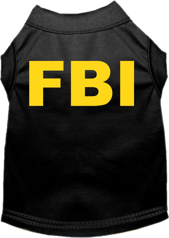 Halloween Pet Dog & Cat Shirt Screen Printed, "FBI Costume" - Image 3