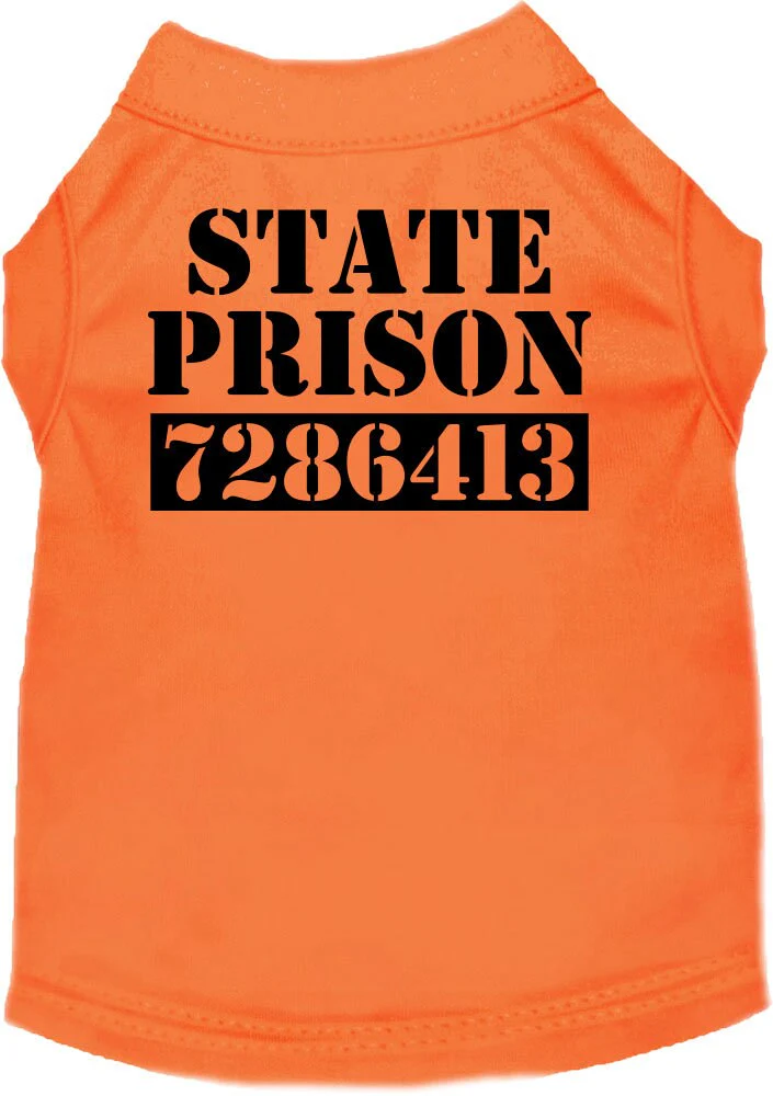 Halloween Pet Dog & Cat Shirt Screen Printed, "Inmate Costume" - Image 3
