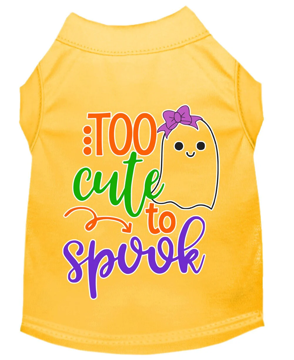 Halloween Pet Dog & Cat Shirt Screen Printed, "Too Cute To Spook - Girly Ghost" - Image 10