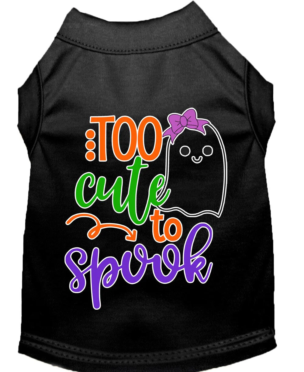 Halloween Pet Dog & Cat Shirt Screen Printed, "Too Cute To Spook - Girly Ghost" - Image 3