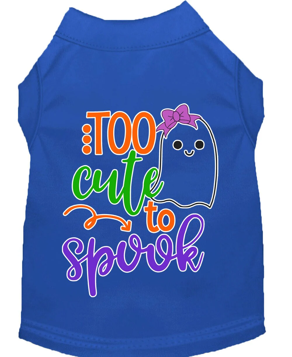 Halloween Pet Dog & Cat Shirt Screen Printed, "Too Cute To Spook - Girly Ghost" - Image 4