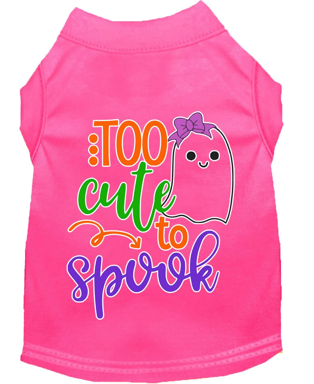 Halloween Pet Dog & Cat Shirt Screen Printed, "Too Cute To Spook - Girly Ghost" - Image 5