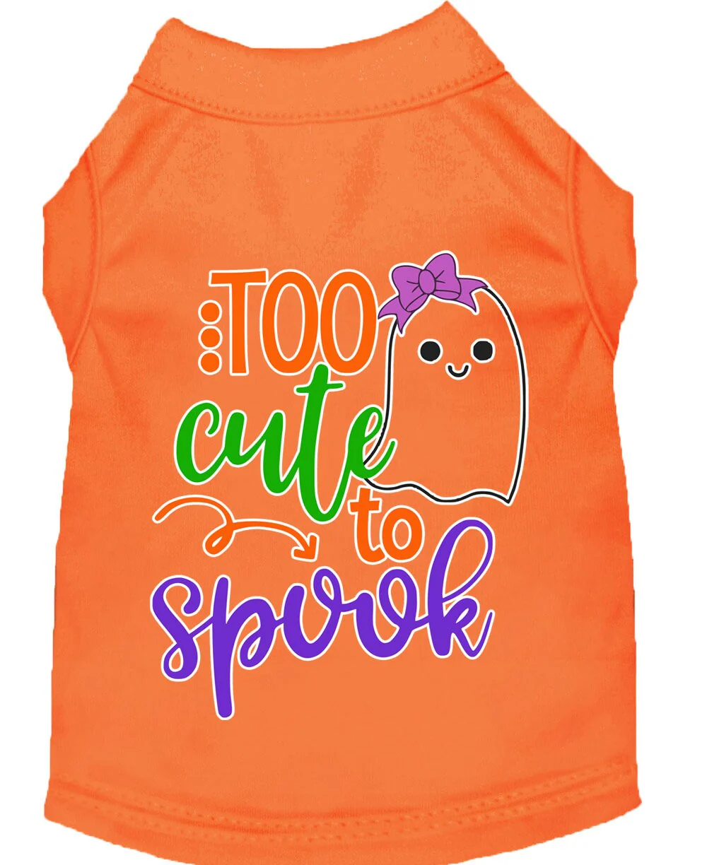 Halloween Pet Dog & Cat Shirt Screen Printed, "Too Cute To Spook - Girly Ghost" - Image 6