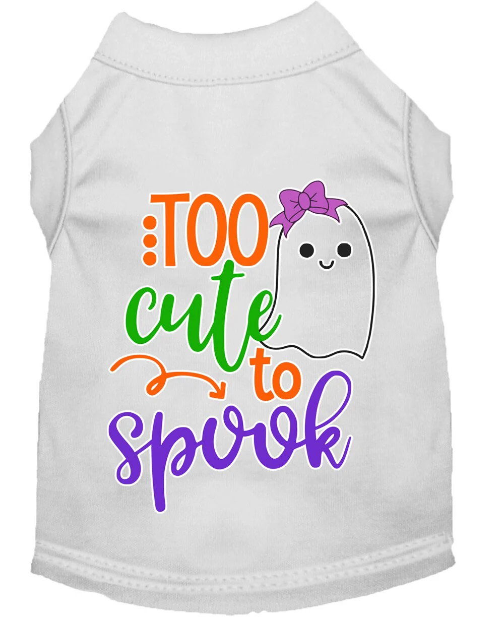 Halloween Pet Dog & Cat Shirt Screen Printed, "Too Cute To Spook - Girly Ghost" - Image 7