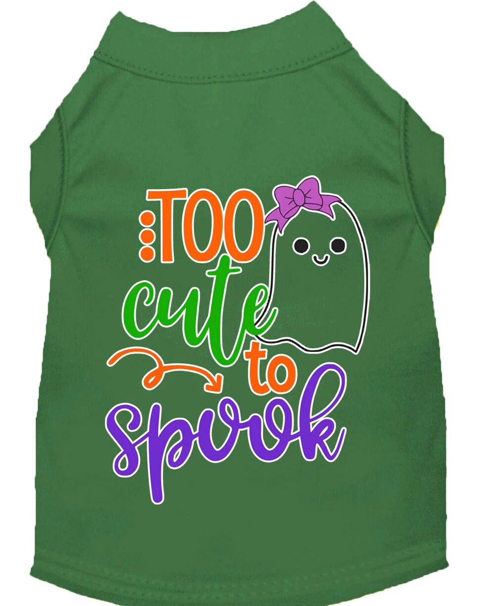 Halloween Pet Dog & Cat Shirt Screen Printed, "Too Cute To Spook - Girly Ghost" - Image 8