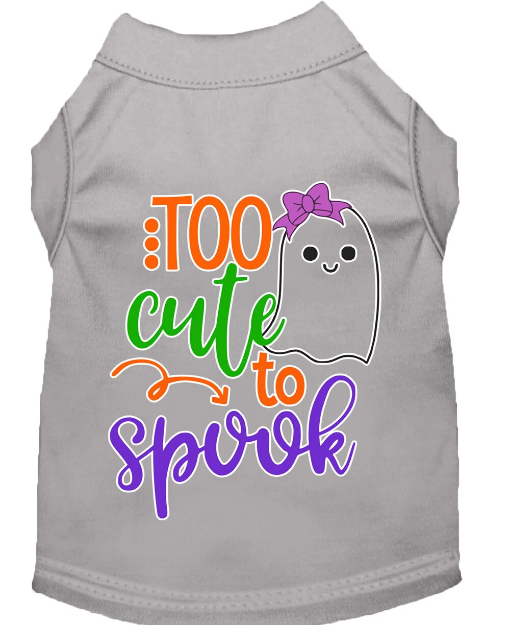 Halloween Pet Dog & Cat Shirt Screen Printed, "Too Cute To Spook - Girly Ghost" - Image 9