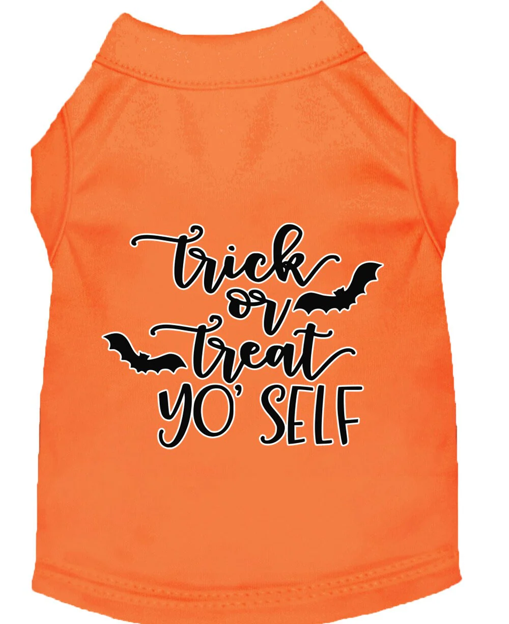 Halloween Pet Dog & Cat Shirt Screen Printed, "Trick Or Treat Yo' Self" - Image 4