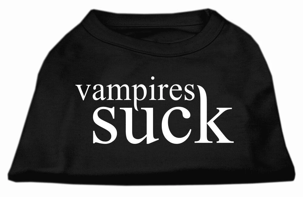 Halloween Pet Dog & Cat Shirt Screen Printed, "Vampires Suck" - Image 5