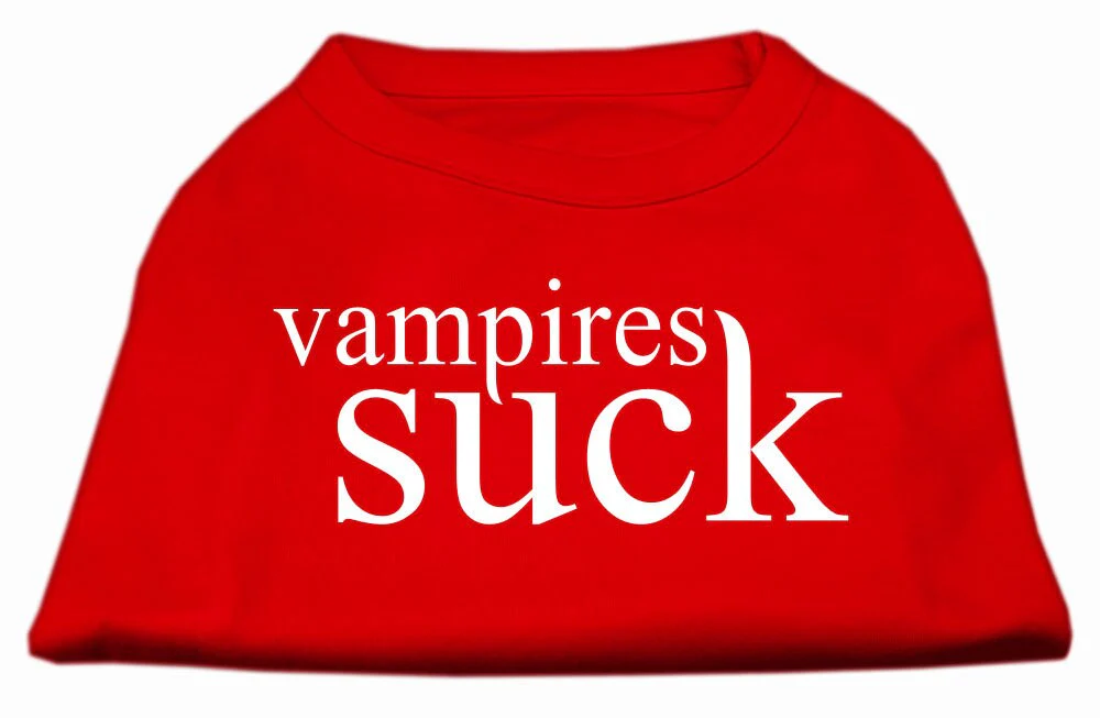 Halloween Pet Dog & Cat Shirt Screen Printed, "Vampires Suck" - Image 9