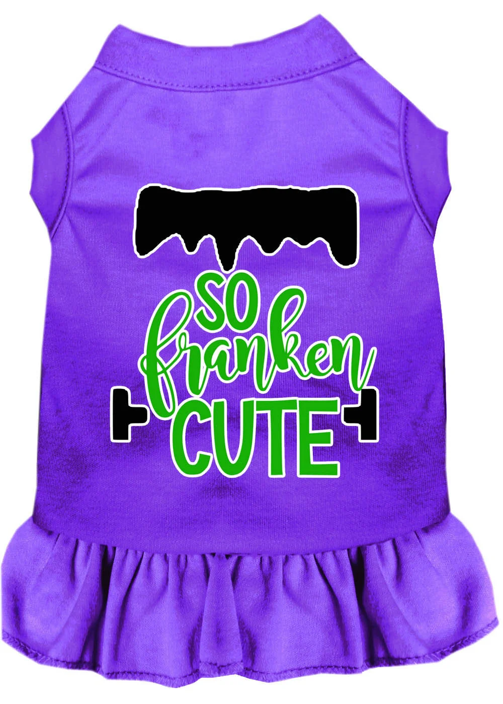 Halloween Pet Dress Screen Printed, "So Franken Cute" - Image 4