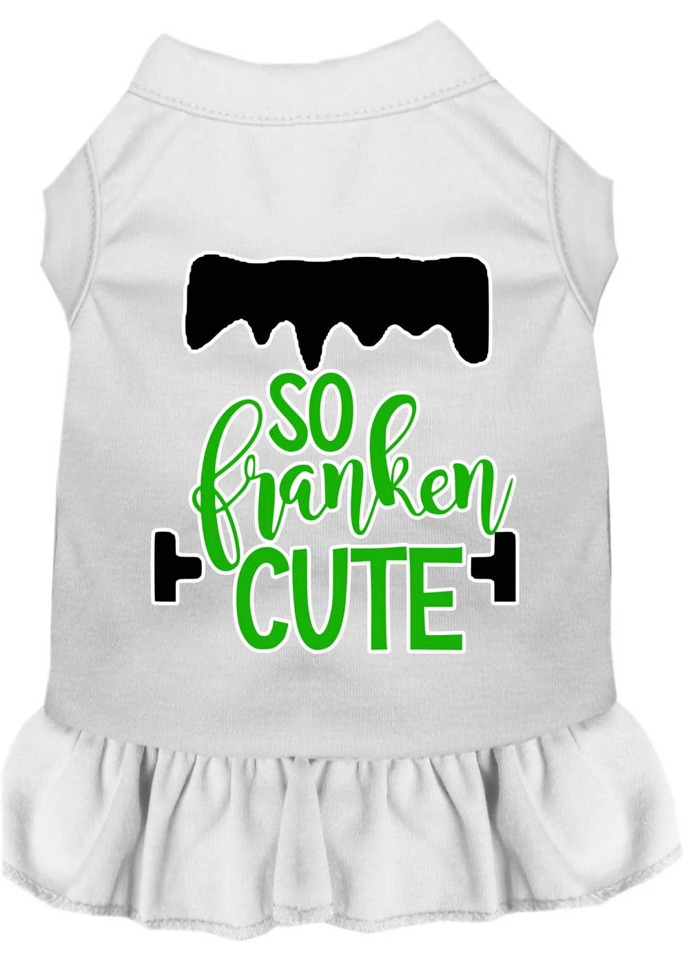 Halloween Pet Dress Screen Printed, "So Franken Cute" - Image 5
