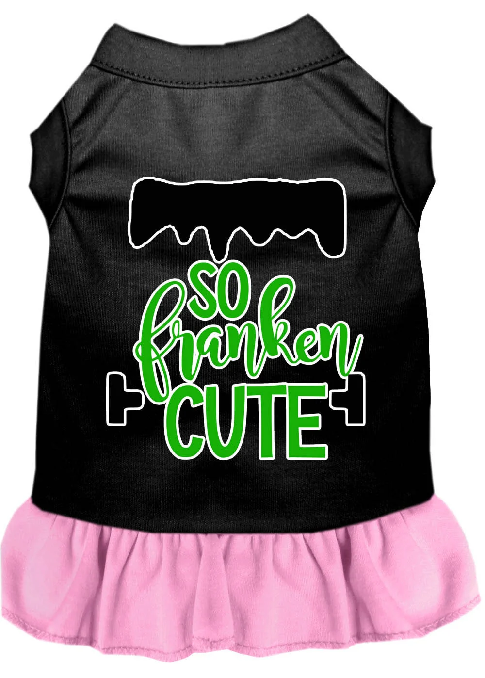 Halloween Pet Dress Screen Printed, "So Franken Cute" - Image 6