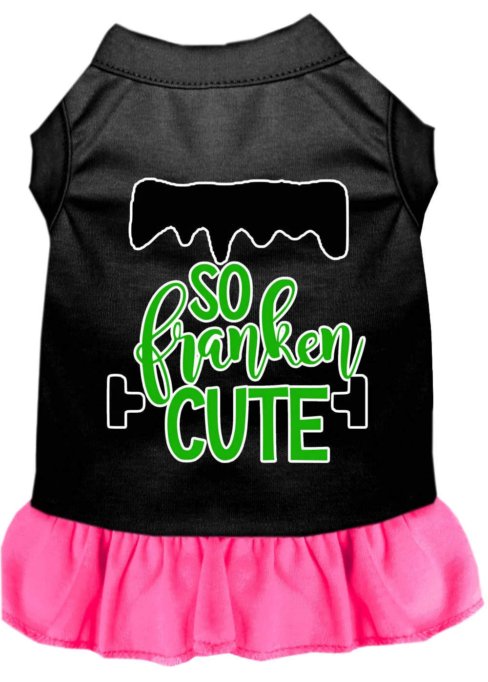 Halloween Pet Dress Screen Printed, "So Franken Cute" - Image 8