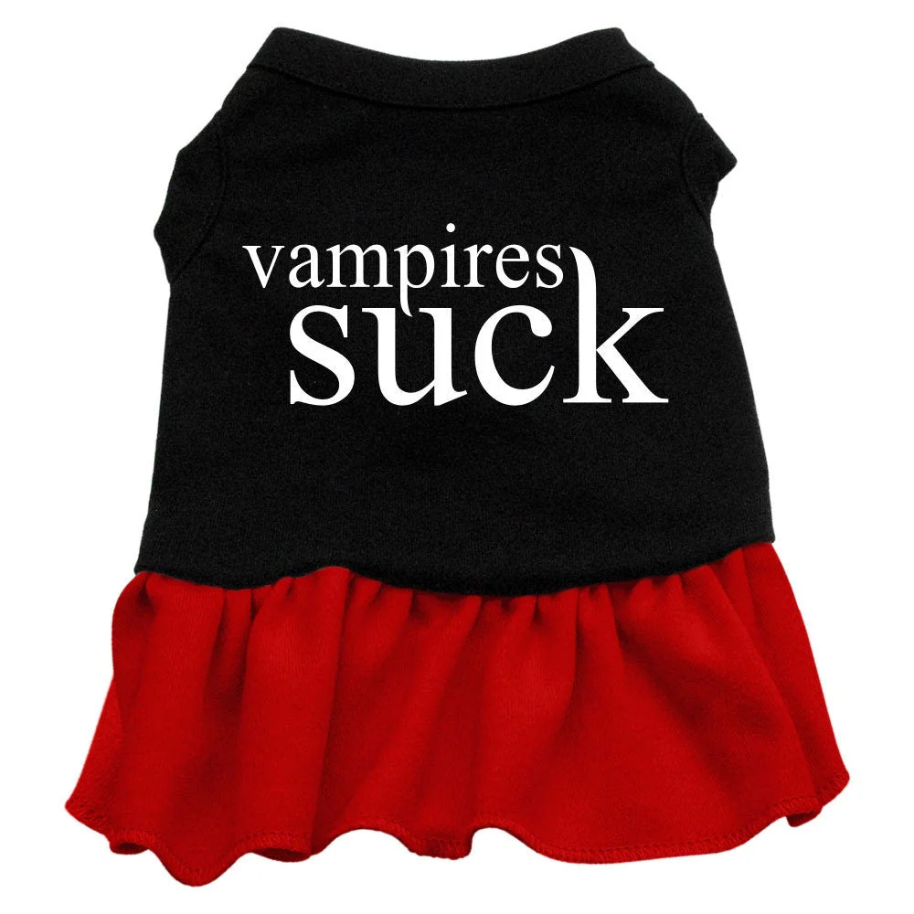 Halloween Pet Dress Screen Printed, "Vampires Suck" - Image 3