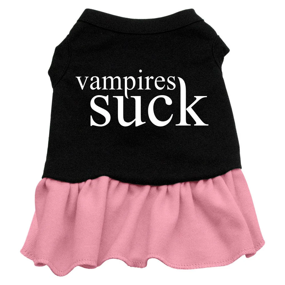 Halloween Pet Dress Screen Printed, "Vampires Suck" - Image 4