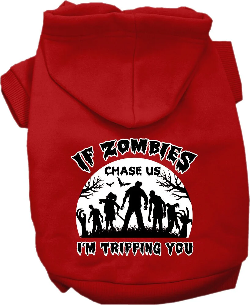 Halloween Pet Hoodie "If Zombies Chase Us, I'm Tripping You" - Image 4