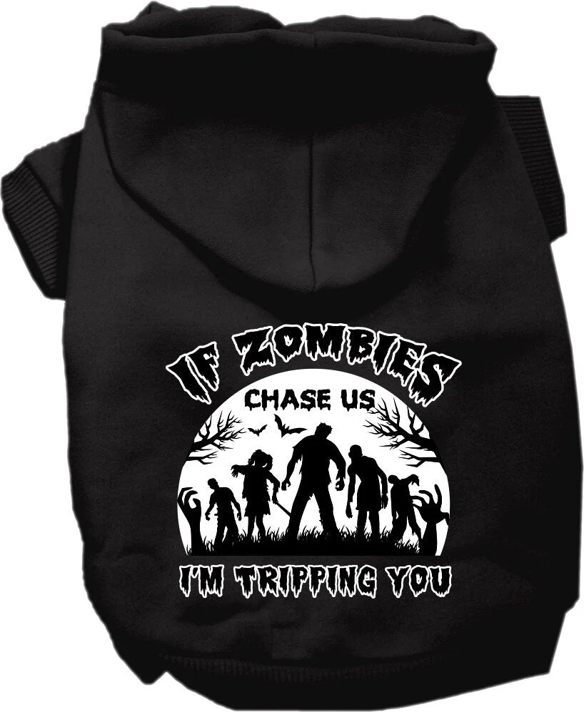 Halloween Pet Hoodie "If Zombies Chase Us, I'm Tripping You" - Image 5