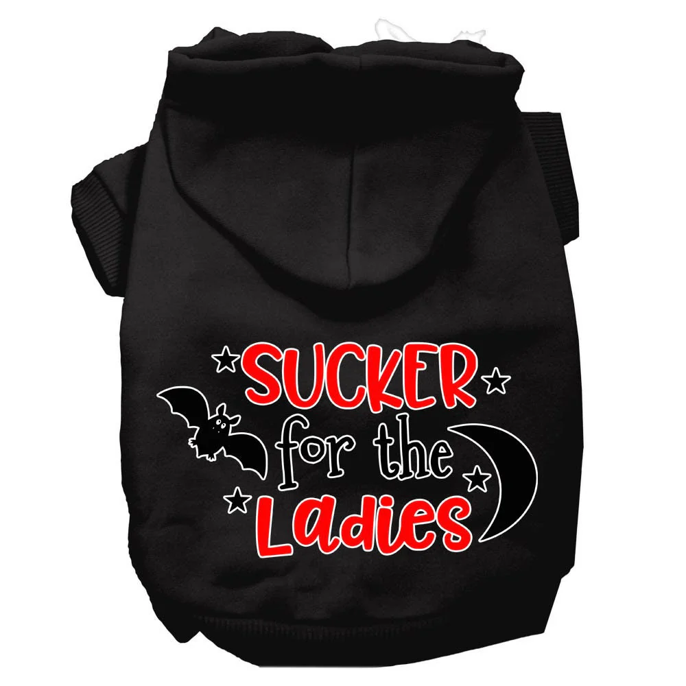 Halloween Pet Hoodie Screen Printed, "Sucker For The Ladies" - Image 3