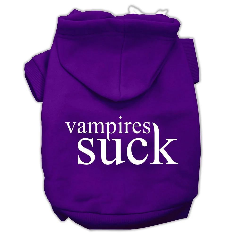 Halloween Pet Hoodie Screen Printed, "Vampires Suck" - Image 6