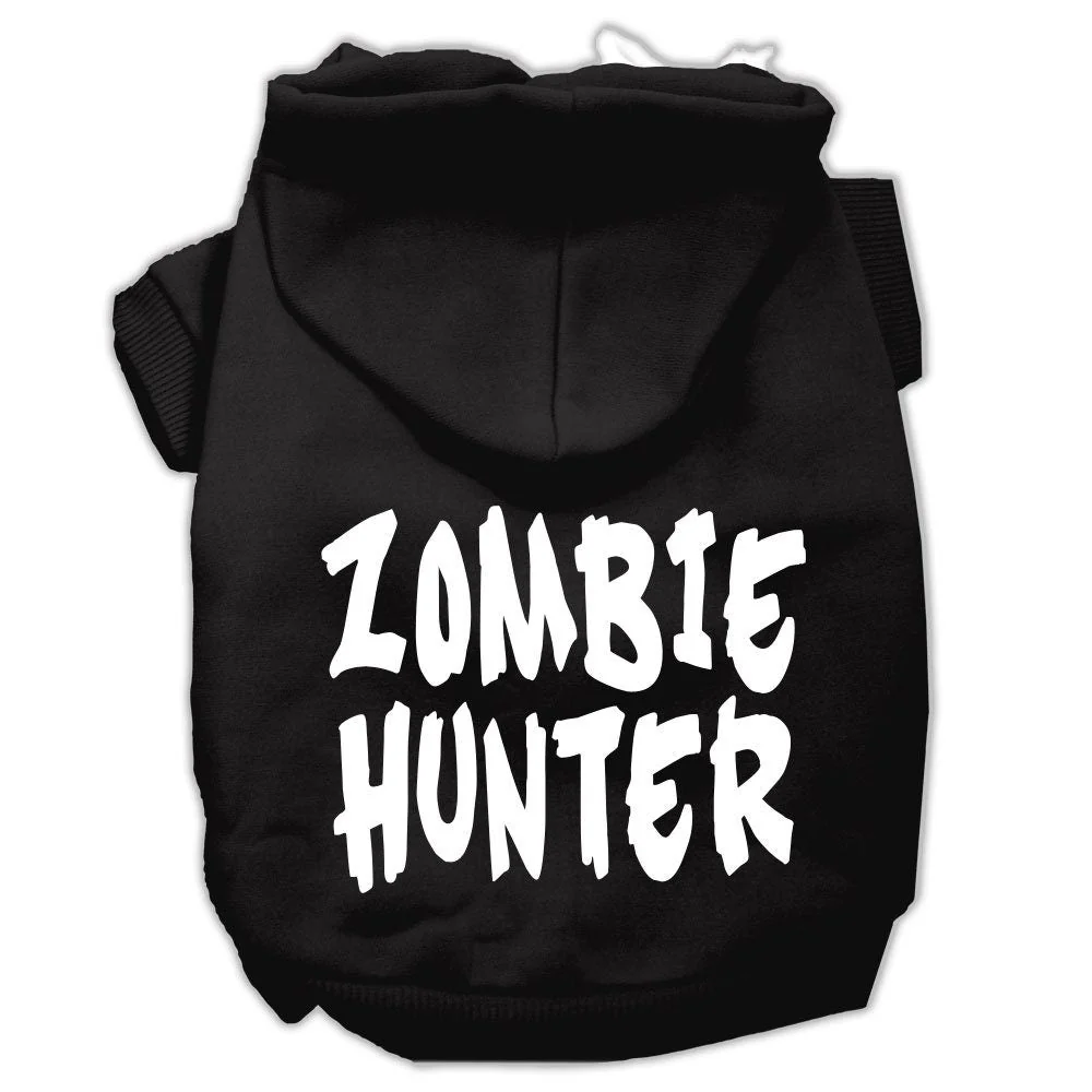 Halloween Pet Hoodie Screen Printed, "Zombie Hunter" - Image 3