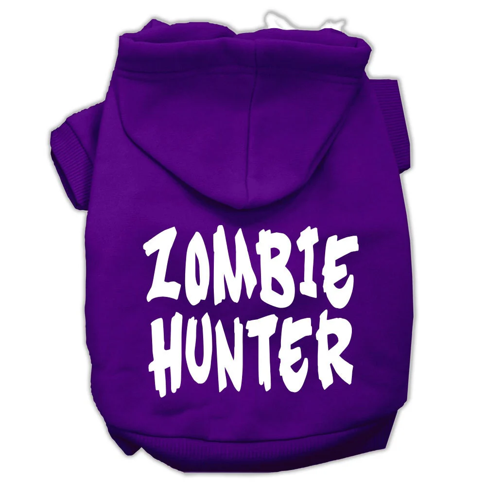 Halloween Pet Hoodie Screen Printed, "Zombie Hunter" - Image 7