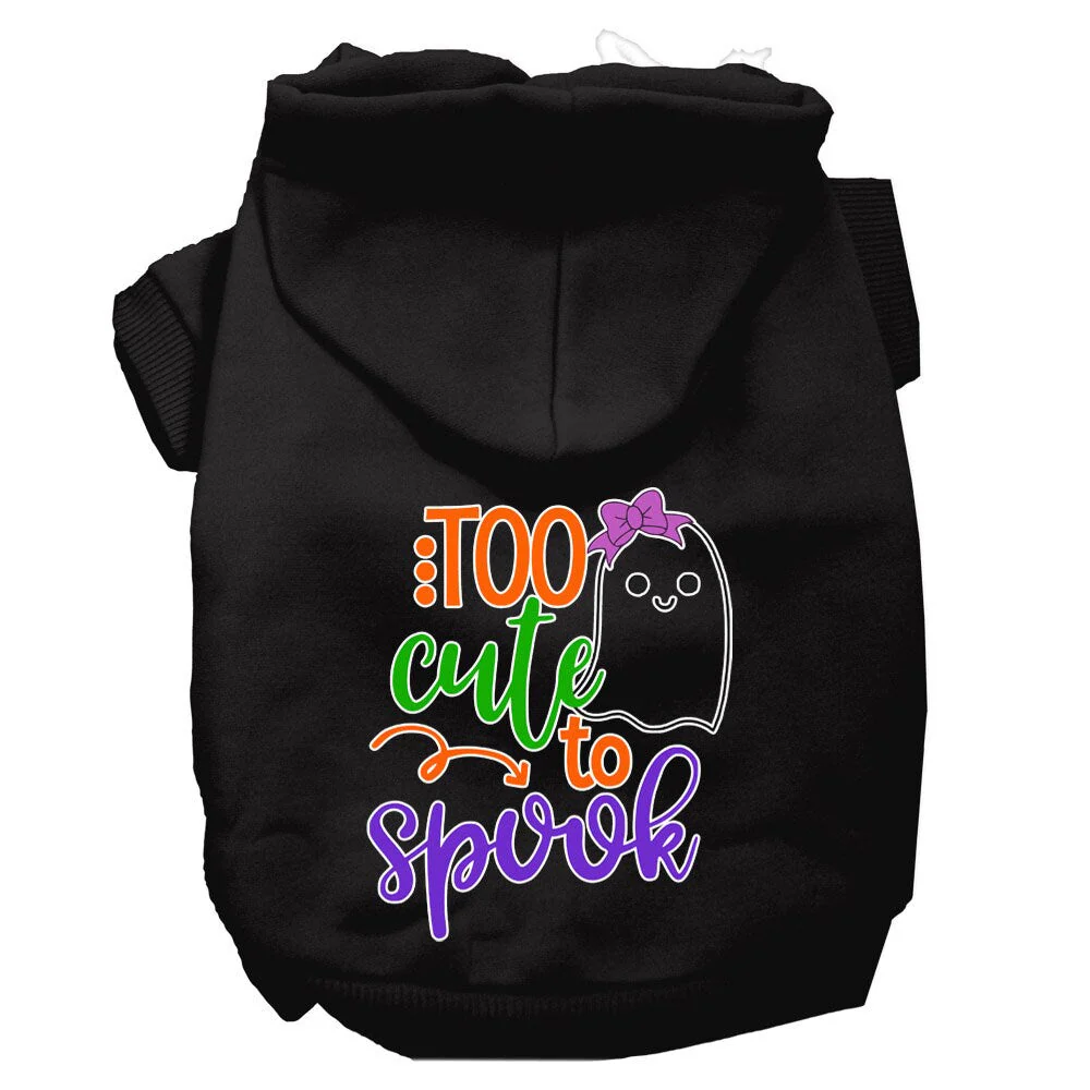 Halloween Pet Hoodie, "Too Cute To Spook Girly Ghost" - Image 3