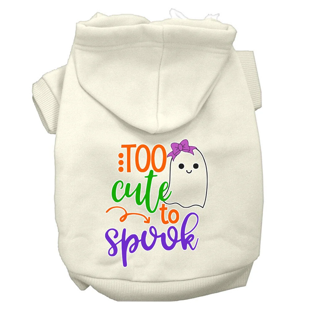 Halloween Pet Hoodie, "Too Cute To Spook Girly Ghost" - Image 6