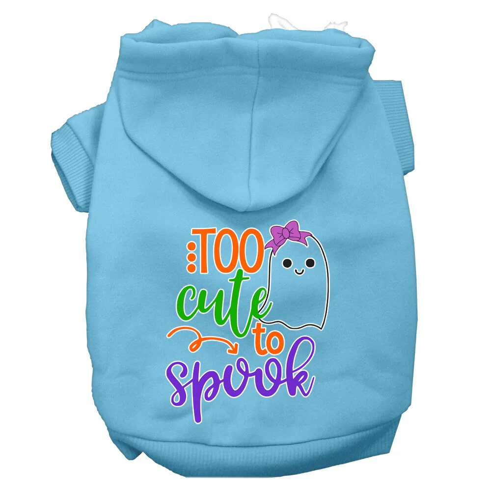 Halloween Pet Hoodie, "Too Cute To Spook Girly Ghost" - Image 9